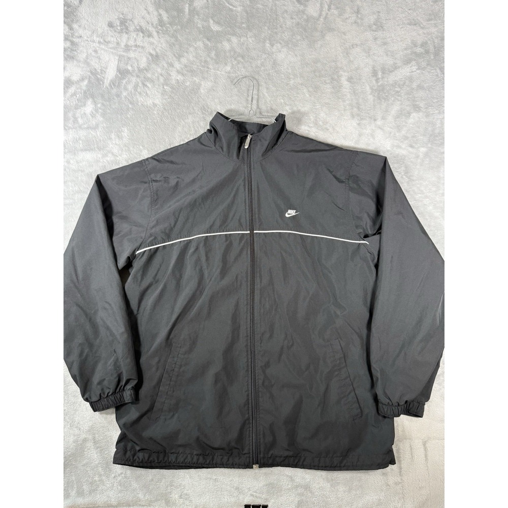 Nike Jacket‎ Men's XL Black Lined Full Zip Nylon Blend